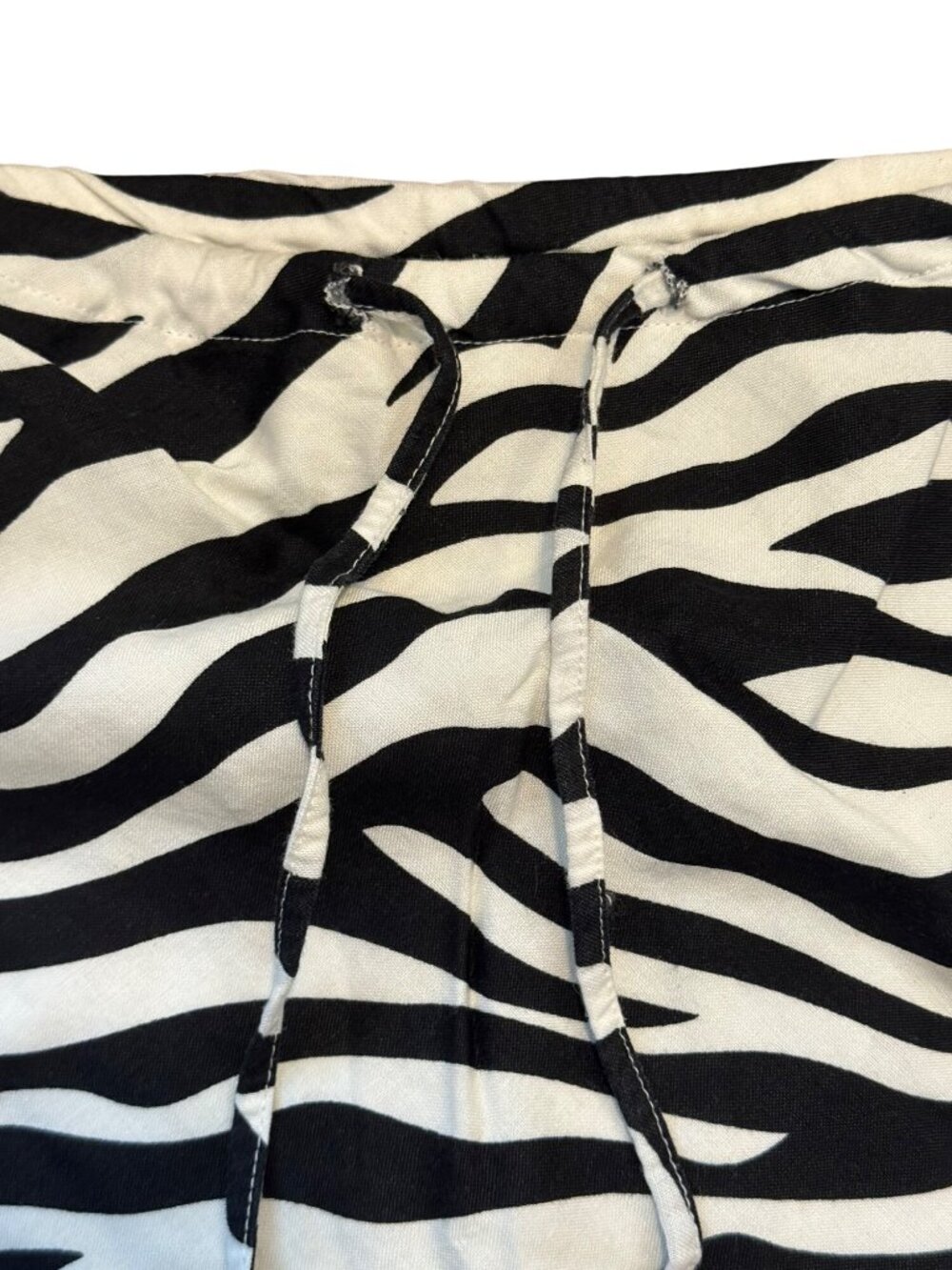 Zebra Print Womens Skirt By Sherry Taylor  Size L  Drawstring Waist  Ramie & Ray - Picture 2 of 4